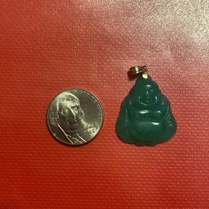Jade, 10K gold buddha pendent